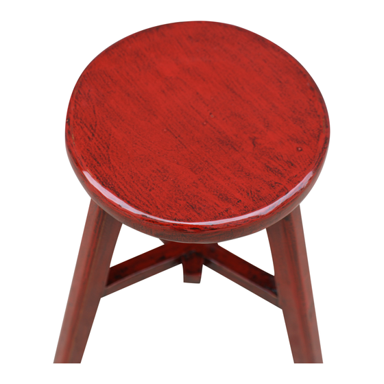 Stool round laquered red sideview