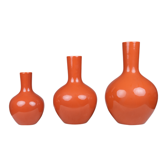 Vase Foshan dark orange 24x37 sideview