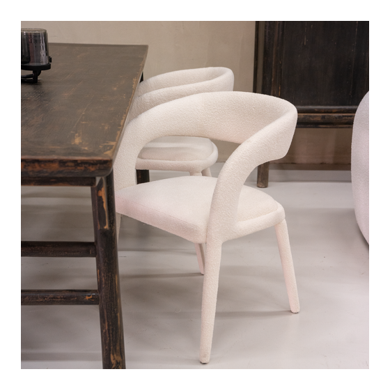 Dining chair Granada cream sideview