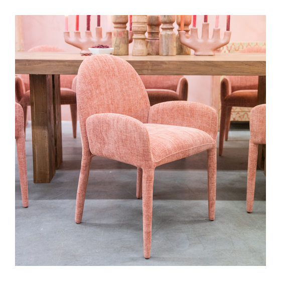 Dining chair Tarifa coral sideview