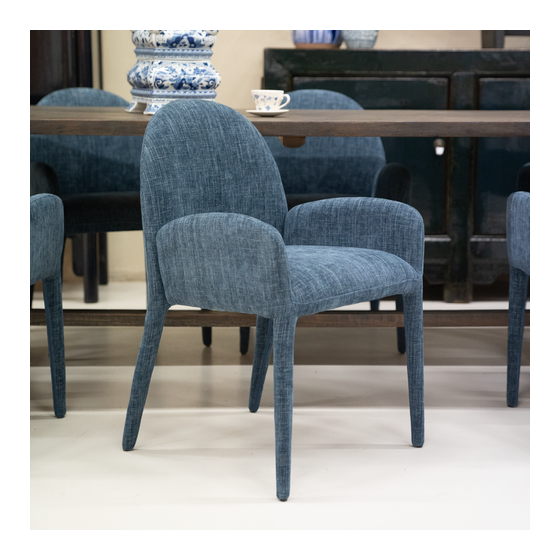 Dining chair Tarifa blue sideview
