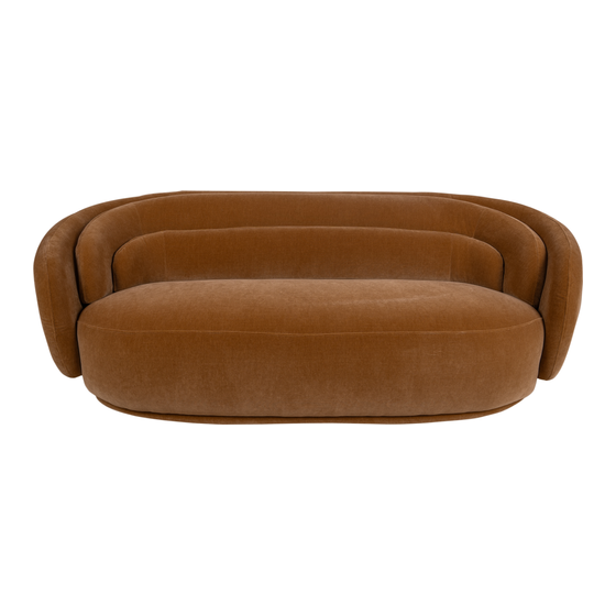 Sofa Luca gold 228x101x81 sideview