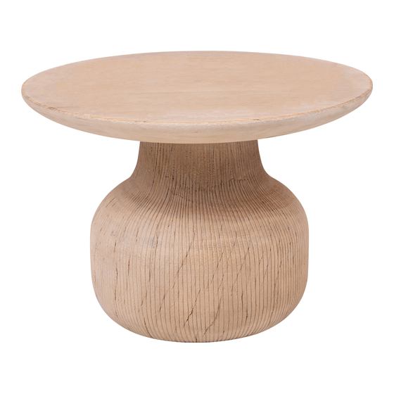 Side table Costa bleached round