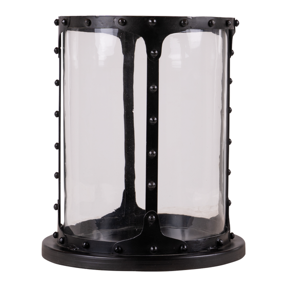 Lantern Loftus iron and glass 32x32x38