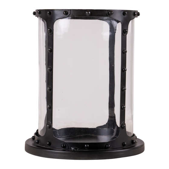 Lantern Loftus iron and glass 32x32x38 sideview