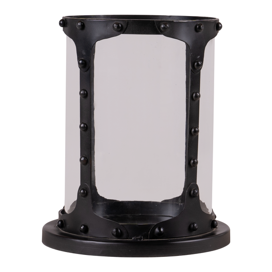 Lantern Loftus iron and glass 24x24x30 sideview