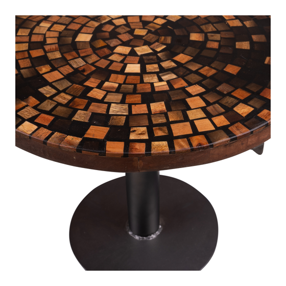 Table wood 60x60x45 sideview