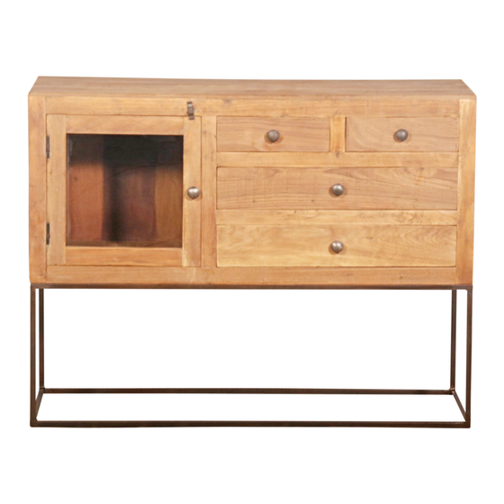 Chest of drawers Vienna wood 6 drwrs sideview