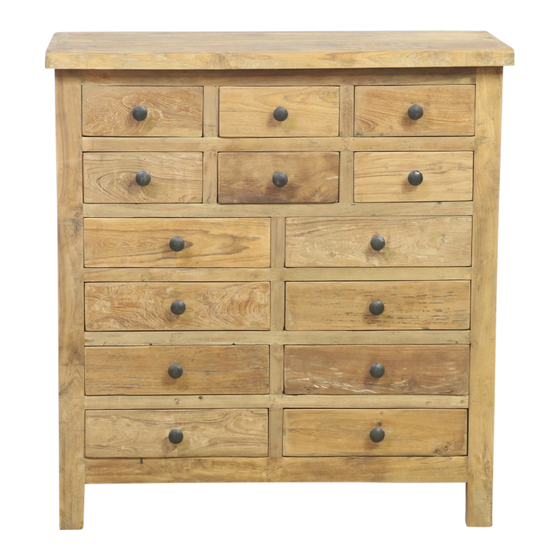 Chest of drawers Vienna wood 14drwrs sideview