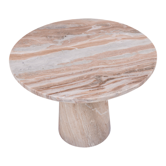 Side table Carrara marble white 60x60x45 sideview