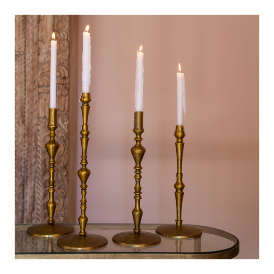 Candle holder Patra antique gold large, Candle holders and lanterns