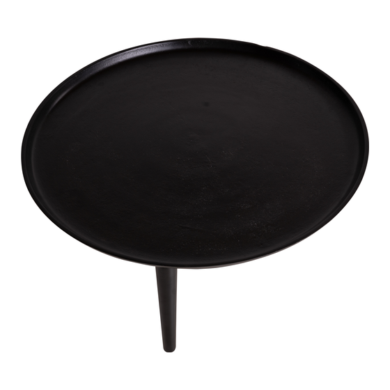 Coffee table matt black 77x77x36 sideview