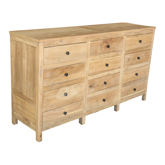 Chest of drawers Vienna wood 12drwrs sideview