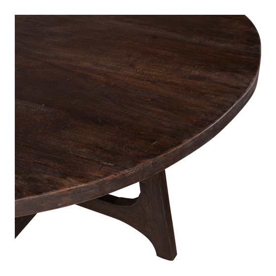 Dining table Bardi wood black wash round 140x76 sideview