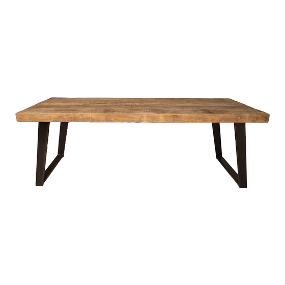 Dining table Benevento wood bleached 220x95x77 sideview