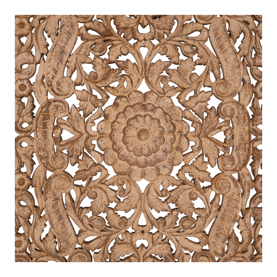 Wall panel wood carving white wash sideview