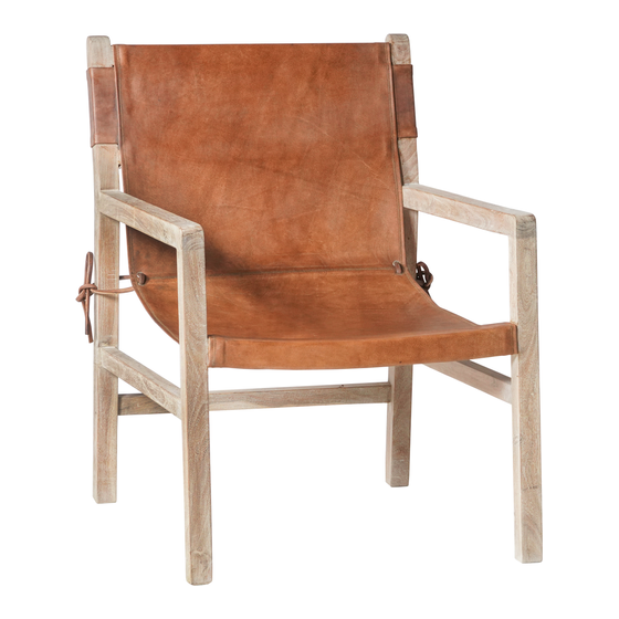 Chair Isola wood and leather sideview