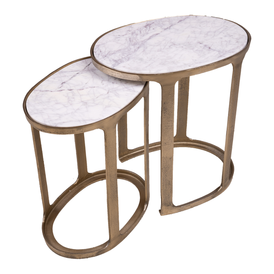 Side table Bolano marble gold SET OF 2