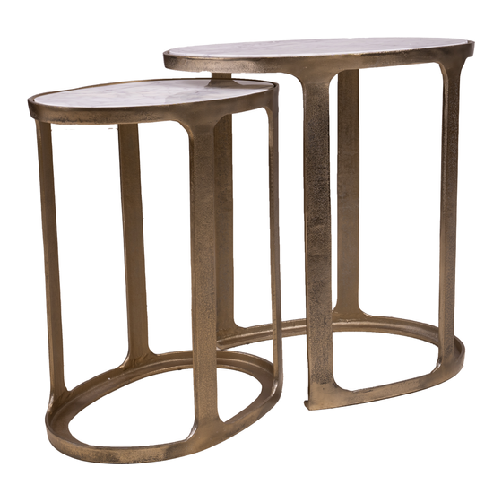 Side table Bolano marble gold SET OF 2 sideview