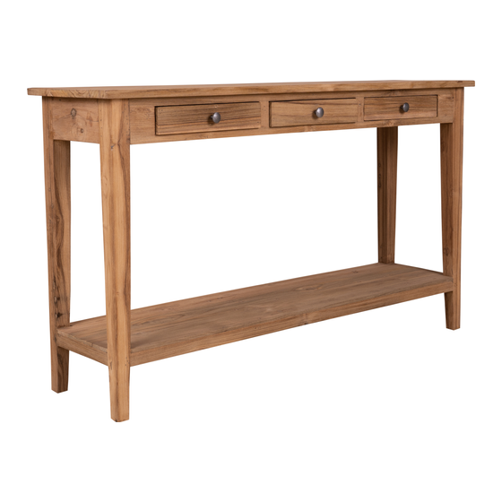 Console table Vienna wood 3drwrs