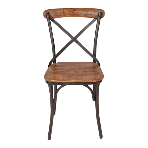 Chair Cross mango wood sideview