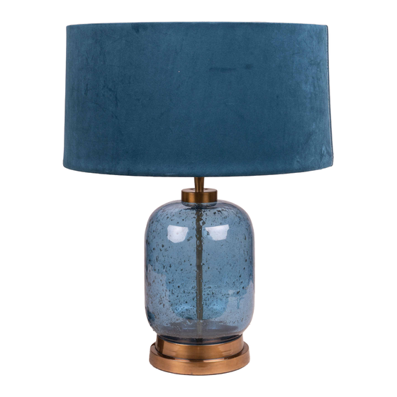 Lamp base Preston glass blue sideview