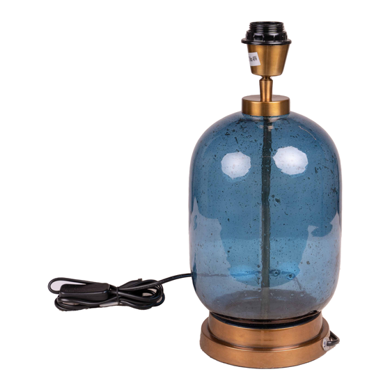 Lampvoet Preston glas blauw sideview