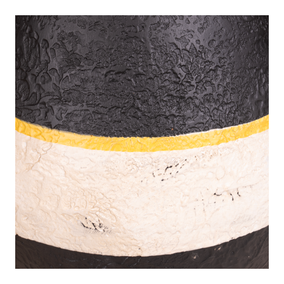 Vase Fortaleza terracotta black/white/yellow 28x28x44 sideview