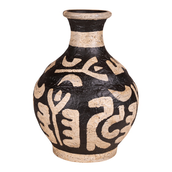 Vase Natal terracotta black/white 30,5x30,5x43
