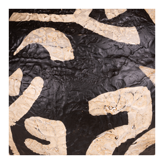 Vaas Natal terracotta zwart/wit 30,5x30,5x43 sideview