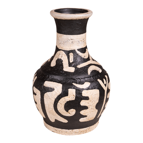 Vase Natal terracotta black/white 25,5x25,5x38