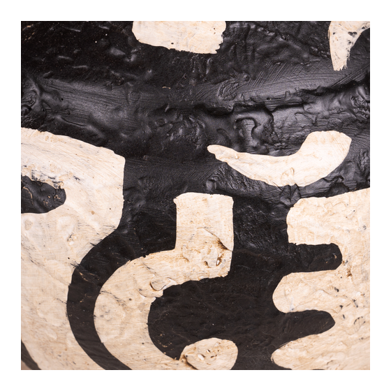Vaas Natal terracotta zwart/wit 25,5x25,5x38 sideview