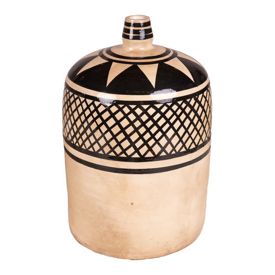 Vase Fiesole terracotta black/cream 28x28x41