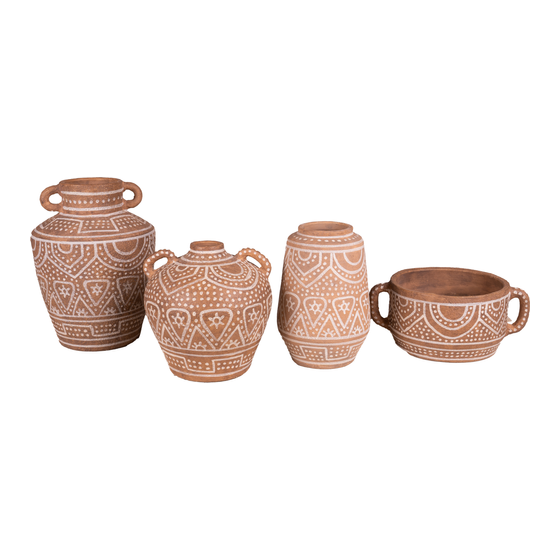 Vase Lusaka with ears terracotta brown 26,5x26,5x28 sideview