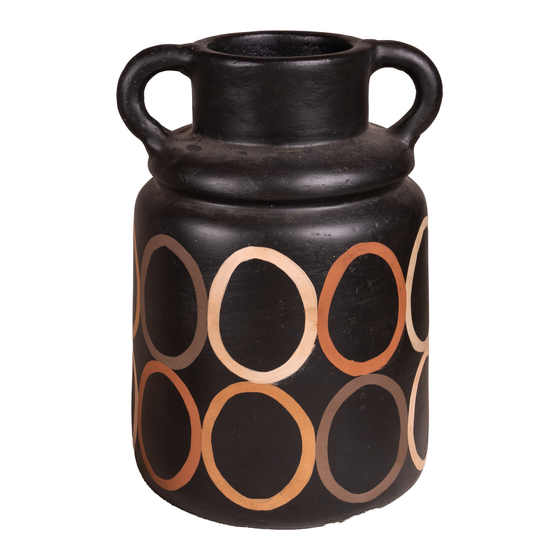 Vase Nairobi with ears terracotta black/brown 22x20x32