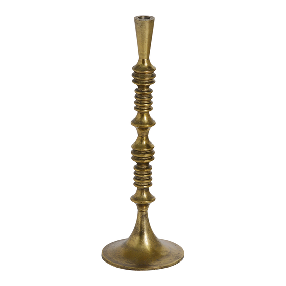 Candle holder Almeria aluminium medium gold 16x16x47
