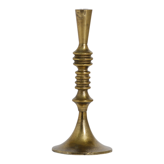 Candle holder Almeria aluminium small gold 14x14x32 sideview