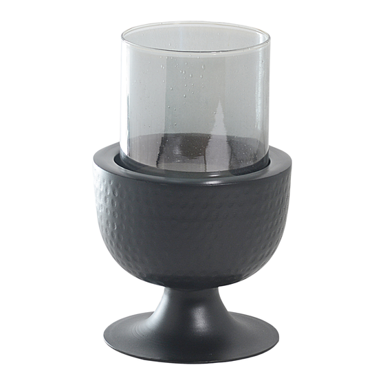 Candle holder Burgos aluminium with glass black 20x20x36
