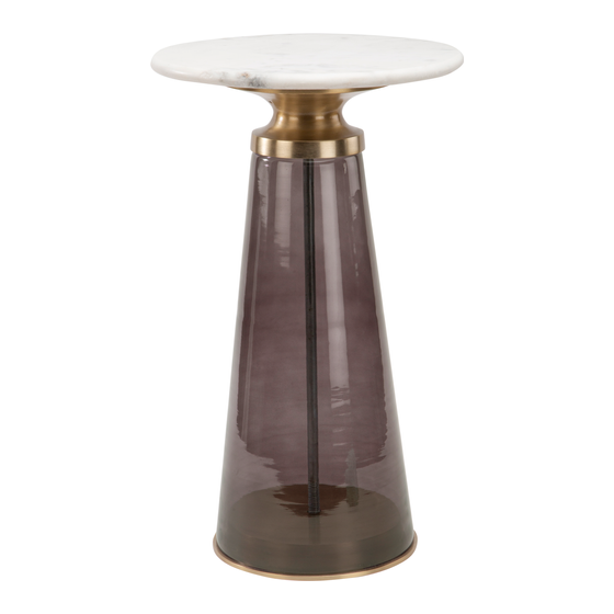 Side table Braga glass marble purple 30x30x51