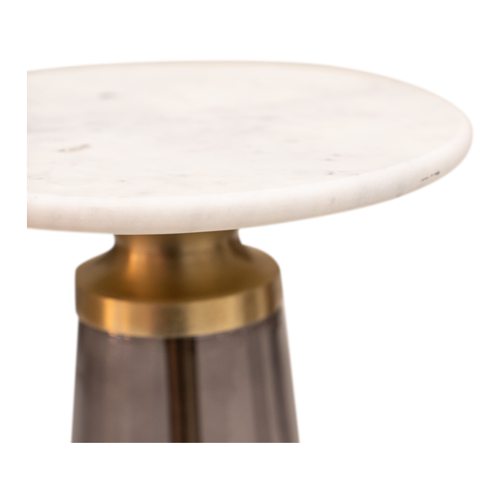 Side table Braga glass marble purple 30x30x51 sideview