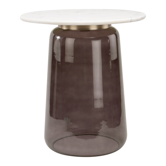 Side table Amadora glass marble purple 48x48x53