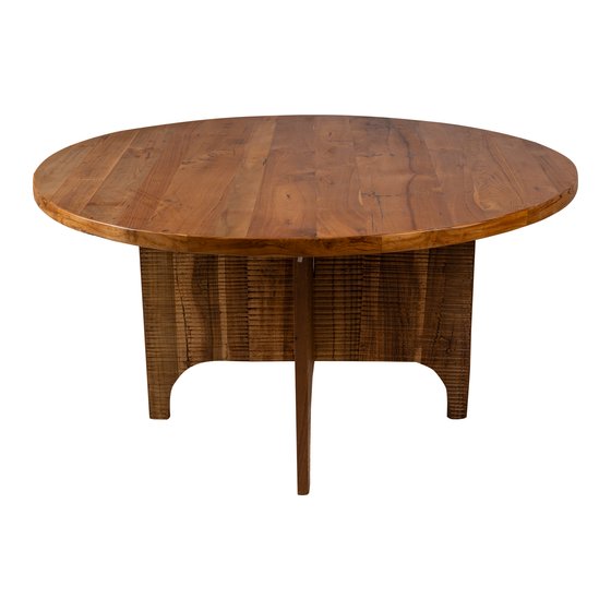 Dining table wood teak 140x140x76 sideview