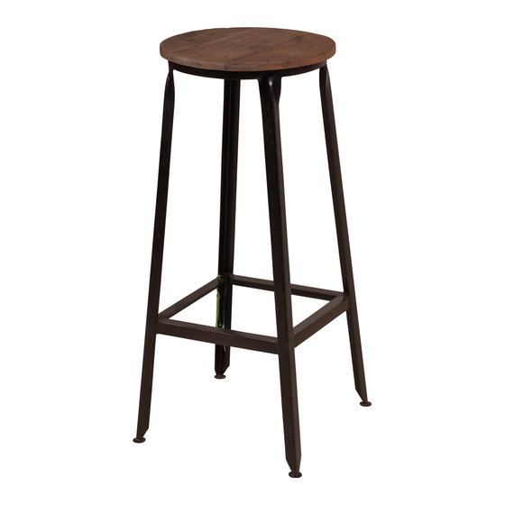 Bar chair wood with iron base 35x35x79