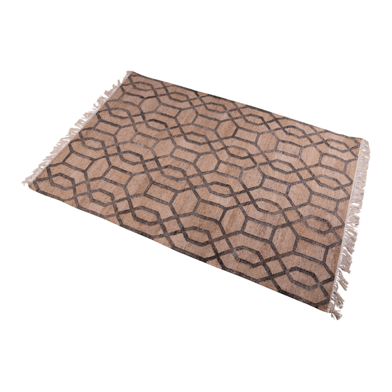 Outdoor carpet Tezu pattern beige with black 170x240
