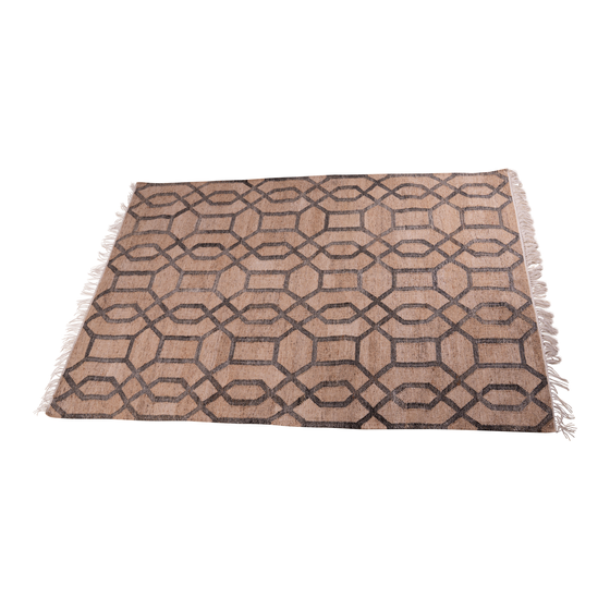 Outdoor carpet Tezu pattern beige with black 170x240 sideview