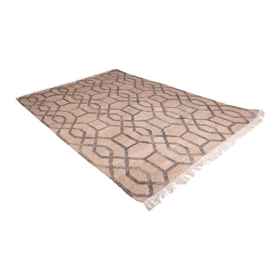 Outdoor carpet Tezu pattern beige with black 200x300