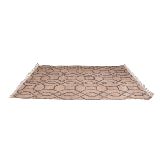 Outdoor carpet Tezu pattern beige with black 200x300 sideview