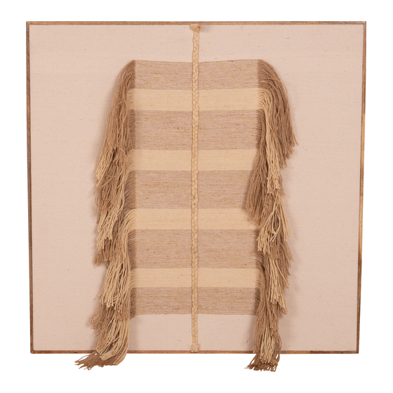 Tapestry in frame Timiri cotton and wool beige 100x100
