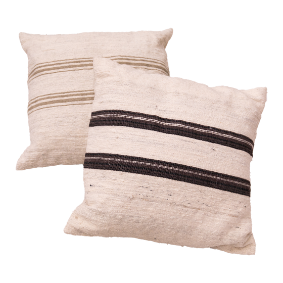 Pillow Pendra white with black striped 50x50 sideview