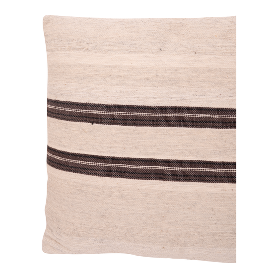 Pillow Pendra white with brown striped 50x50 sideview